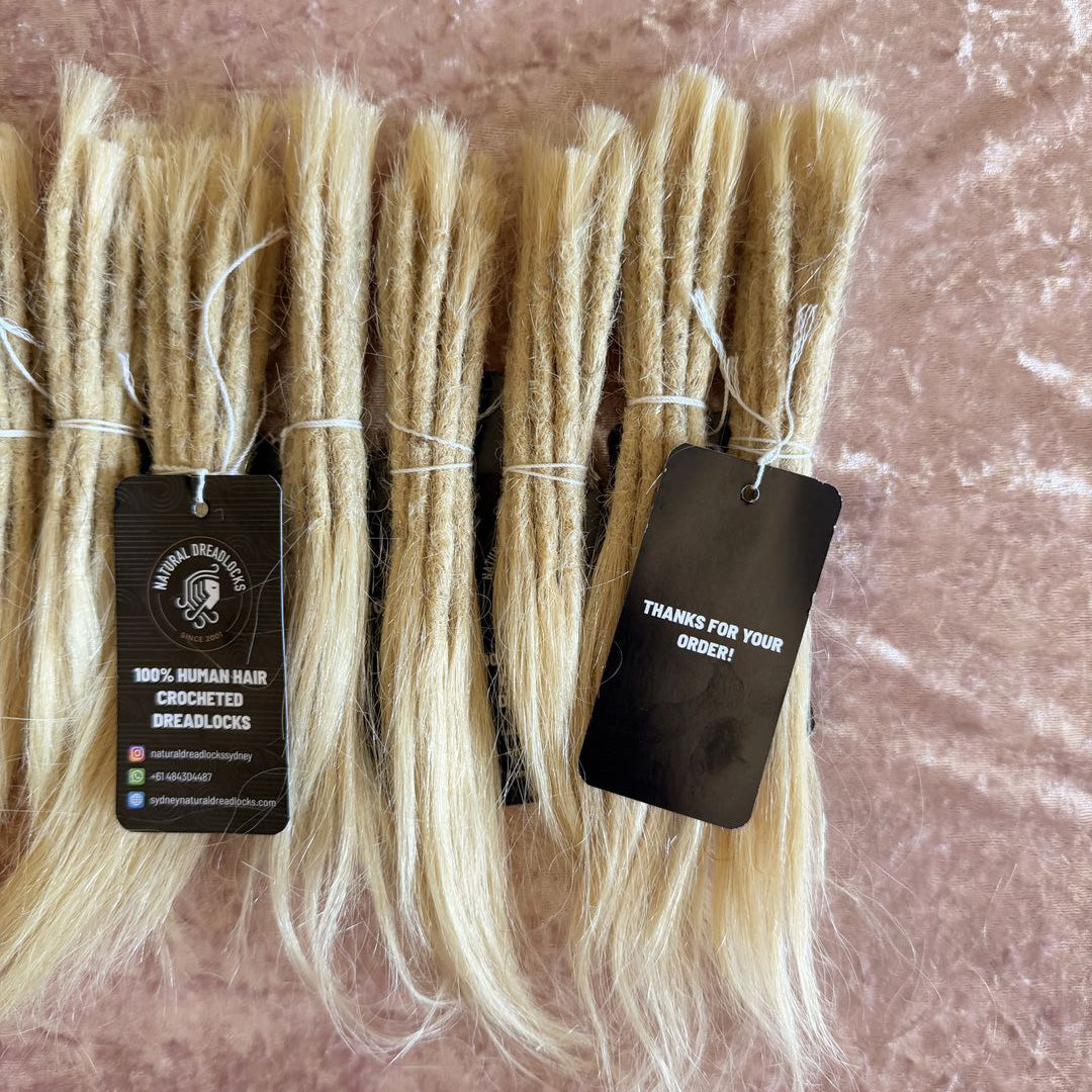Straight Hair Highlight Blonde Dreadlock Extensions with open ends 10 units bundle