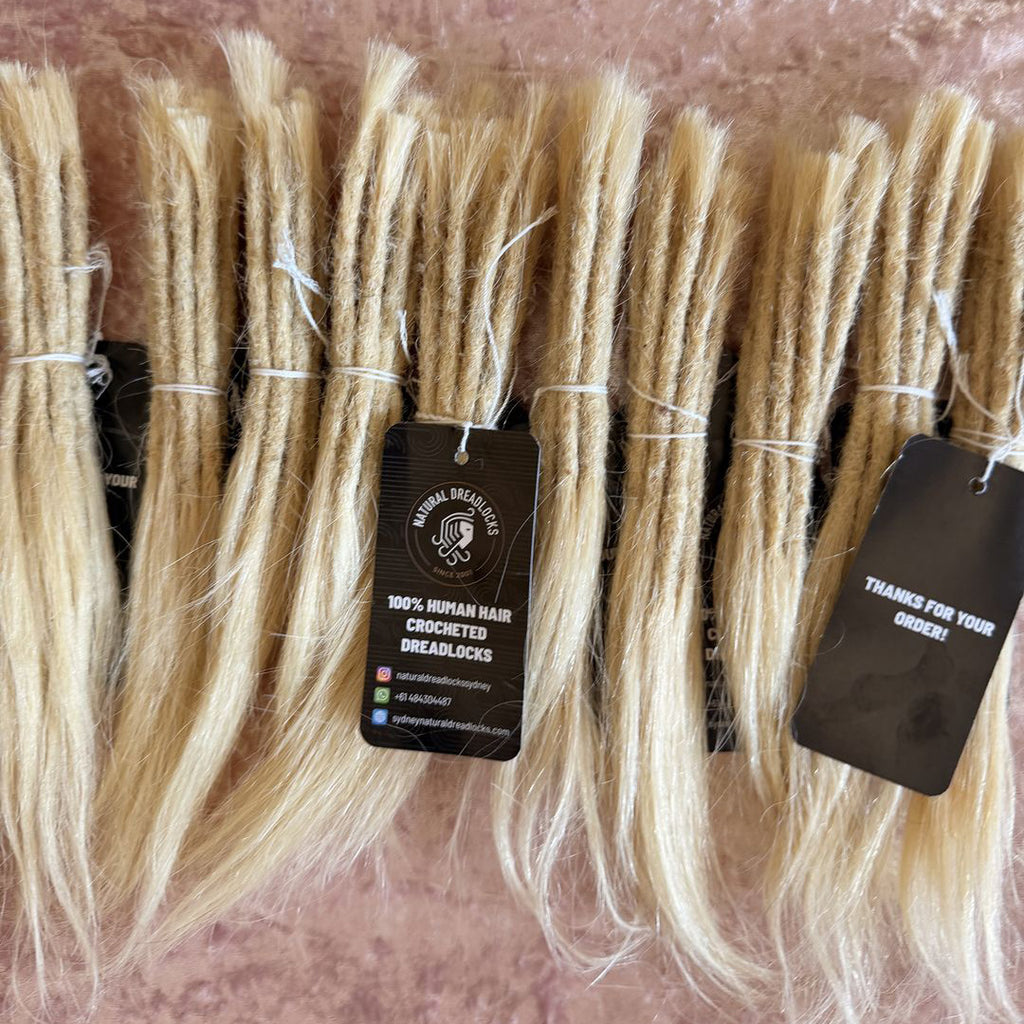 Straight Hair Highlight Blonde Dreadlock Extensions with open ends 10 units bundle