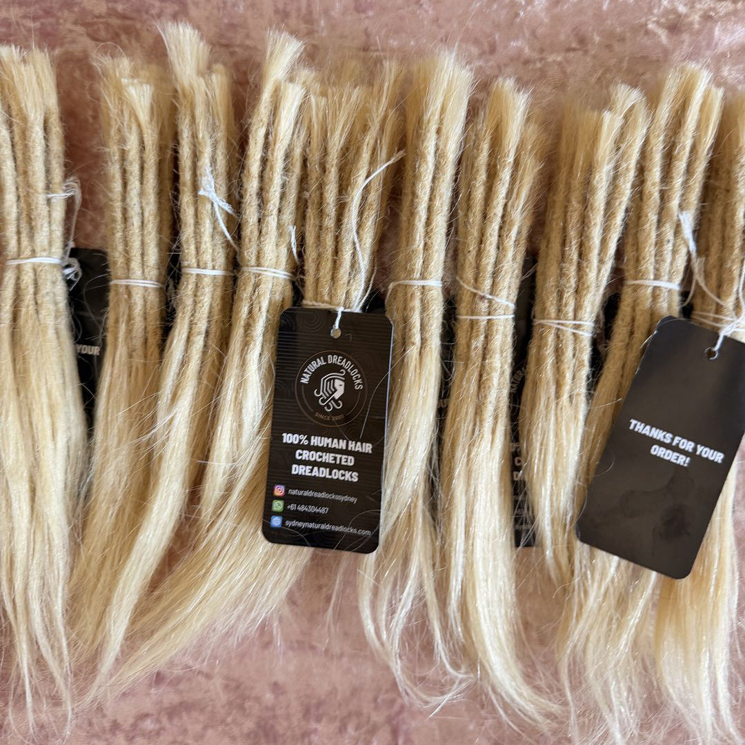 Straight Hair Highlight Blonde Dreadlock Extensions with open ends 10 units bundle