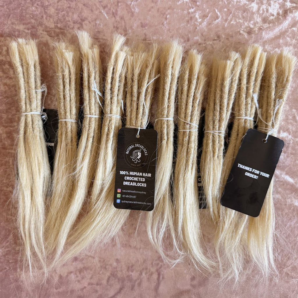Straight Hair Highlight Blonde Dreadlock Extensions with open ends 10 units bundle